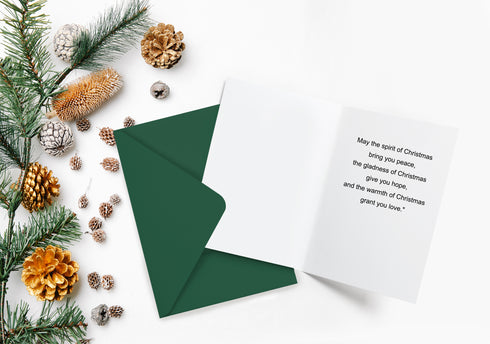 Snow glove Wish you a Merry  Christmas Card, Set of 5